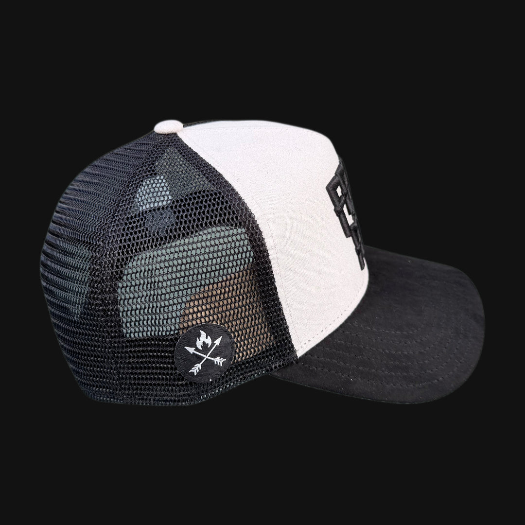 Drop 002: Skull "Stag" Trucker - Ghost Grey