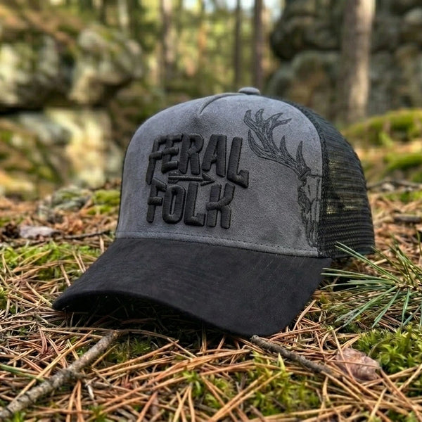 Drop 002: Skull "Stag" Trucker - Stealth Grey