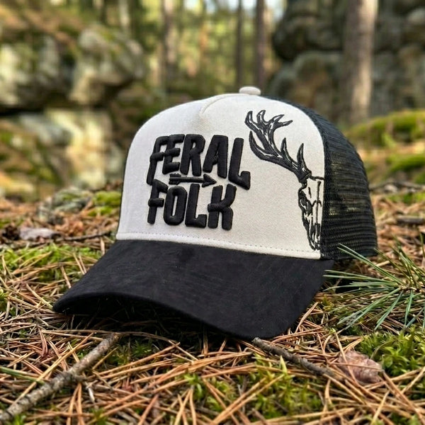 Drop 002: Skull "Stag" Trucker - Ghost Grey