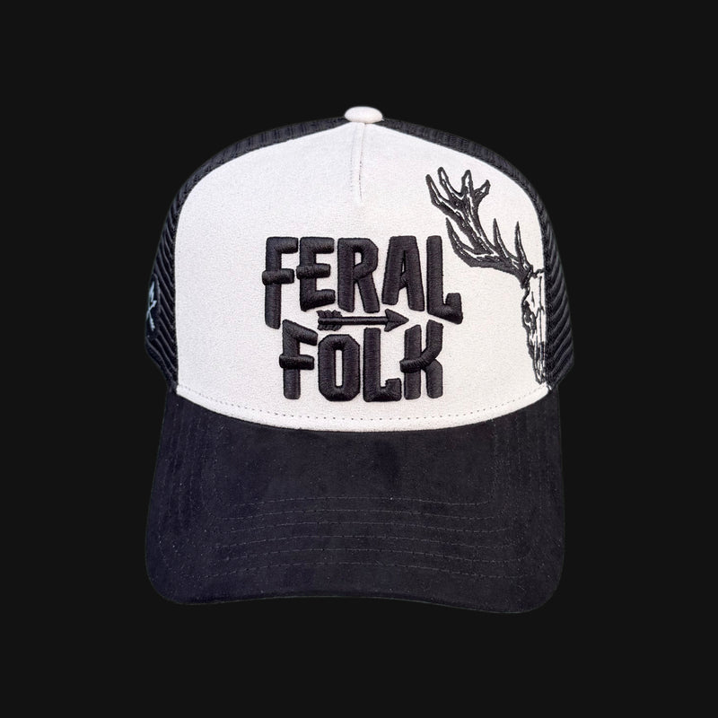 Drop 002: Skull "Stag" Trucker - Ghost Grey
