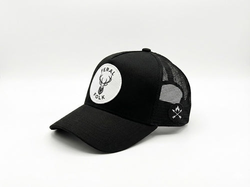 black ferak folk cap on a white background